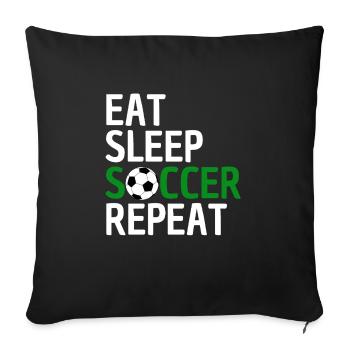 Drôle de football disant équipe de football - Housse de coussin décorative 45 x 45 cm - noir - Devant