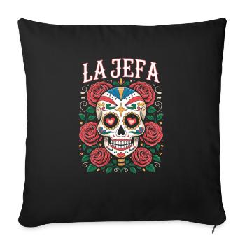 Dia De Los Muertos Décoration Sucre De Tête Mexicain - Housse de coussin décorative 45 x 45 cm - noir - Devant