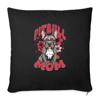 Pitbull Mom Pitbulls - Sofa pillowcase 17,3'' x 17,3'' (45 x 45 cm) - black - Front