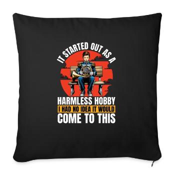 French Horn It Started Out As A Marching Band - Sofa pillowcase 17,3'' x 17,3'' (45 x 45 cm) - black - Front