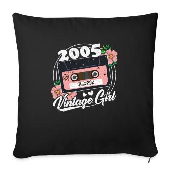 20 ans Vintage Femmes 2005 Anniversaire - Housse de coussin décorative 45 x 45 cm - noir - Devant