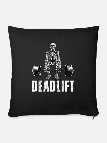 Kreuzheben Skeleton Gym Workout - Sofakissenbezug 45 x 45 cm - Schwarz