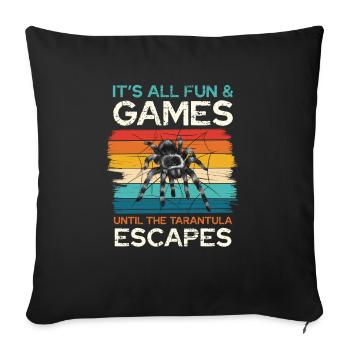 C’est tout le plaisir Tarentule araignée - Housse de coussin décorative 45 x 45 cm - noir - Devant