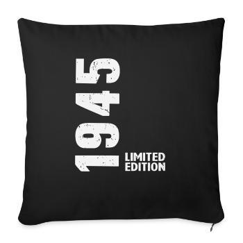 80 Years 1945 Birthday Gift - Sofa pillowcase 17,3'' x 17,3'' (45 x 45 cm) - black - Front