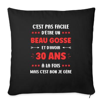 30 ANS - Housse de coussin décorative 45 x 45 cm - noir - Devant