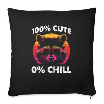 Funny Cute Wild Raccoon Meme - Sofa pillowcase 17,3'' x 17,3'' (45 x 45 cm) - black - Front