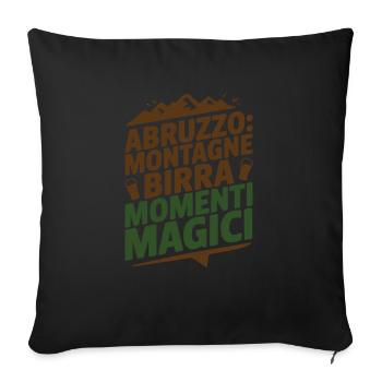 Abruzzo: Montagne Birra Momenti Magici - Sofa pillowcase 17,3'' x 17,3'' (45 x 45 cm) - black - Front
