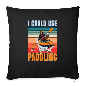 Kayak - Housse de coussin décorative 45 x 45 cm - noir - Devant