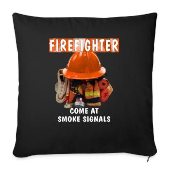 LES POMPIERS ARRIVENT AUX SIGNAUX DE FUMÉE - Housse de coussin décorative 45 x 45 cm - noir - Devant