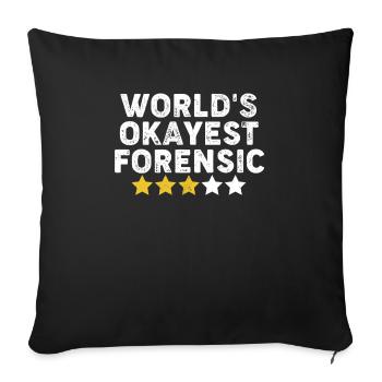 Worlds Okayest Forensic Drôle Scène de crime Forensic - Housse de coussin décorative 45 x 45 cm - noir - Devant