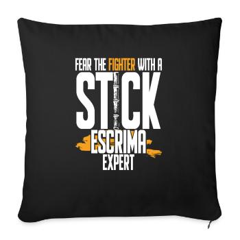 Escrima Arnis Arts Martiaux Escrima Expert - Housse de coussin décorative 45 x 45 cm - noir - Devant