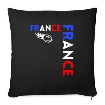 Rugby Joueur Fan Rugby Supporter la Rugby France - Housse de coussin décorative 45 x 45 cm - noir - Devant