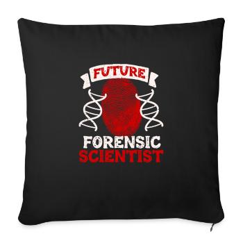 Criminalistique, Criminalistique, Criminologie - Housse de coussin décorative 45 x 45 cm - noir - Devant