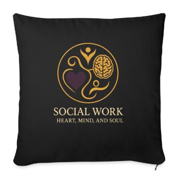 The social worker supports the psychological - Sofa pillowcase 17,3'' x 17,3'' (45 x 45 cm) - black - Front