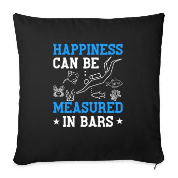 Diving saying for sea lovers - Sofa pillowcase 17,3'' x 17,3'' (45 x 45 cm) - black - Front