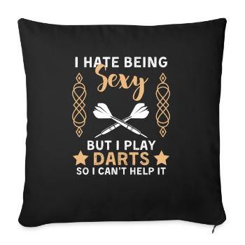 Funny darts saying for darts players - Sofa pillowcase 17,3'' x 17,3'' (45 x 45 cm) - black - Front