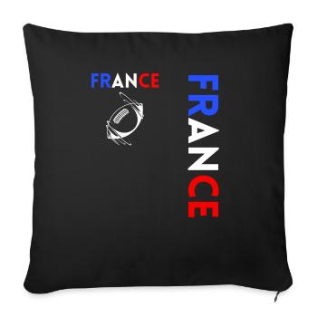 Rugby Joueur Fan Rugby Supporter la Rugby France - Housse de coussin décorative 45 x 45 cm - noir - Devant