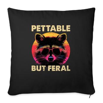 Funny Cute Wild Raccoon Meme - Sofa pillowcase 17,3'' x 17,3'' (45 x 45 cm) - black - Front