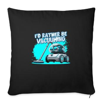 Passer l’aspirateur à la maison Je préfère passer l’aspirateur - Housse de coussin décorative 45 x 45 cm - noir - Devant