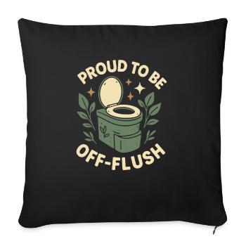 Compostage Toilette Vie Eco Humour Hors Réseau Salle de bain - Housse de coussin décorative 45 x 45 cm - noir - Devant
