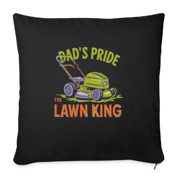 La fierté de papa : le roi de la tondeuse à gazon - Housse de coussin décorative 45 x 45 cm - noir - Devant