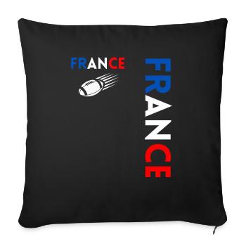 Rugby Joueur Fan Rugby Supporter la Rugby France - Housse de coussin décorative 45 x 45 cm - noir - Devant