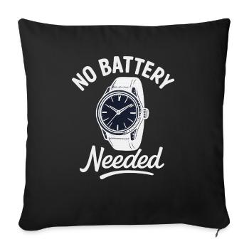 Montre-bracelet sans pile avec transmission automatique - Housse de coussin décorative 45 x 45 cm - noir - Devant