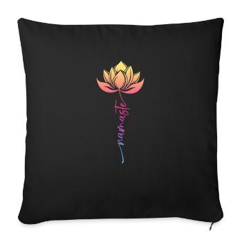 Flüstere Namaste anmutig und ehre das geteilte Licht - Sofakissenbezug 45 x 45 cm - Schwarz - Vorne