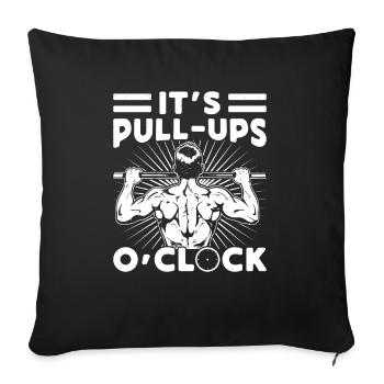 Gym Junkies It ́s Pull-Ups O ́Clock Calisthenics - Sofa pillowcase 17,3'' x 17,3'' (45 x 45 cm) - black - Front