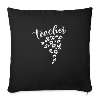 Teacher Leopard Heart Design for Educators - Sofa pillowcase 17,3'' x 17,3'' (45 x 45 cm) - black - Front