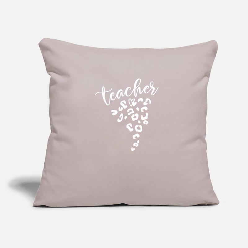 Enseignant Conception de cœur de léopard pour les éducateurs Housse de coussin décorative 45 x 45 cm