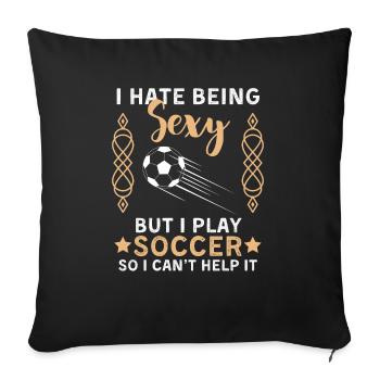 Soccer Saying Soccer Club Design - Sofa pillowcase 17,3'' x 17,3'' (45 x 45 cm) - black - Front