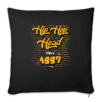 Hip-Hop Head Since 1997 - 28 Years of Real Vibes - Sofa pillowcase 17,3'' x 17,3'' (45 x 45 cm) - black - Front
