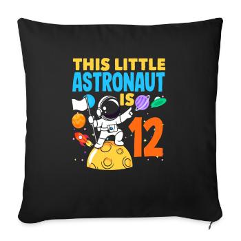 Ce petit astronaute aura 12 ans - Housse de coussin décorative 45 x 45 cm - noir - Devant