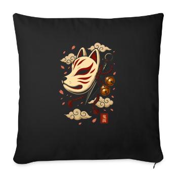 Japanese Kitsune Mask - Sofa pillowcase 17,3'' x 17,3'' (45 x 45 cm) - black - Front
