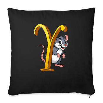 LETTER Y - Sofa pillowcase 17,3'' x 17,3'' (45 x 45 cm) - black - Front