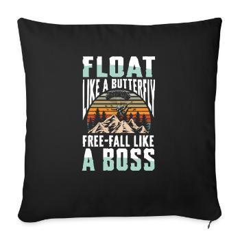 Float like a butterfly, free fall like - Sofa pillowcase 17,3'' x 17,3'' (45 x 45 cm) - black - Front