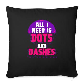 Morsecode Morse Code Dots And Dashes - Sofakissenbezug 45 x 45 cm - Schwarz - Vorne