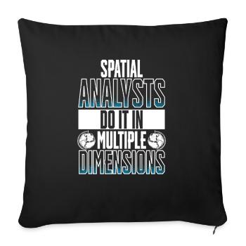 Geographic Information Systems Spatial Analysts - Sofa pillowcase 17,3'' x 17,3'' (45 x 45 cm) - black - Front
