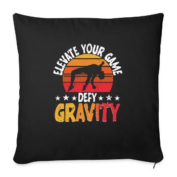 Saut en hauteur Élevez votre jeu défiez la gravité - Housse de coussin décorative 45 x 45 cm - noir - Devant