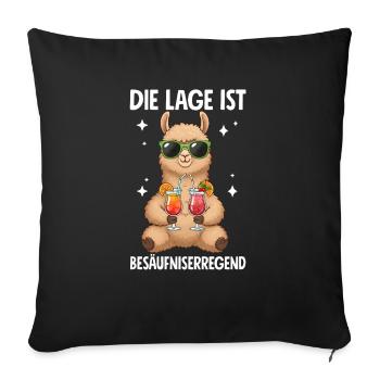 Die Lage Ist Besäufniserregend - Sofakissenbezug 45 x 45 cm - Schwarz - Vorne