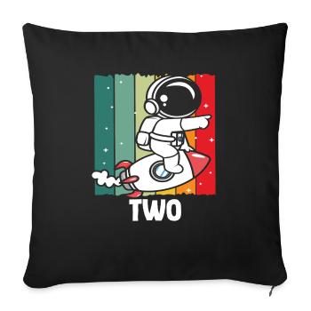 Space adventure for little explorers - Sofa pillowcase 17,3'' x 17,3'' (45 x 45 cm) - black - Front
