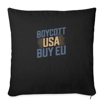 Pro-Europe Boycott USA Acheter UE - Housse de coussin décorative 45 x 45 cm - noir - Devant