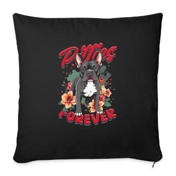 Pitbull Pitbulls Pitties Forever - Sofa pillowcase 17,3'' x 17,3'' (45 x 45 cm) - black - Front
