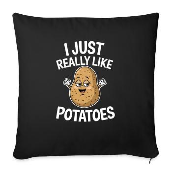 Conception amusante d’amateur de pommes de terre - Housse de coussin décorative 45 x 45 cm - noir - Devant