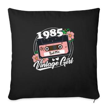 1985 Anniversary Vintage 40 Years Retro Women - Sofa pillowcase 17,3'' x 17,3'' (45 x 45 cm) - black - Front