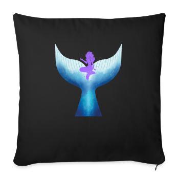 Meerjungfrau mit Wal Sirène avec baleine - Housse de coussin décorative 45 x 45 cm - noir - Devant
