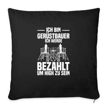 Échafaudage Artisans Ouvriers du bâtiment Tuyaux Échafaudage - Housse de coussin décorative 45 x 45 cm - noir - Devant