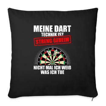 Joueur de fléchettes Fléchettes My Darts Technique - Housse de coussin décorative 45 x 45 cm - noir - Devant