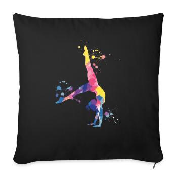 Gymnastics Girls – Colorful and powerful - Sofa pillowcase 17,3'' x 17,3'' (45 x 45 cm) - black - Front